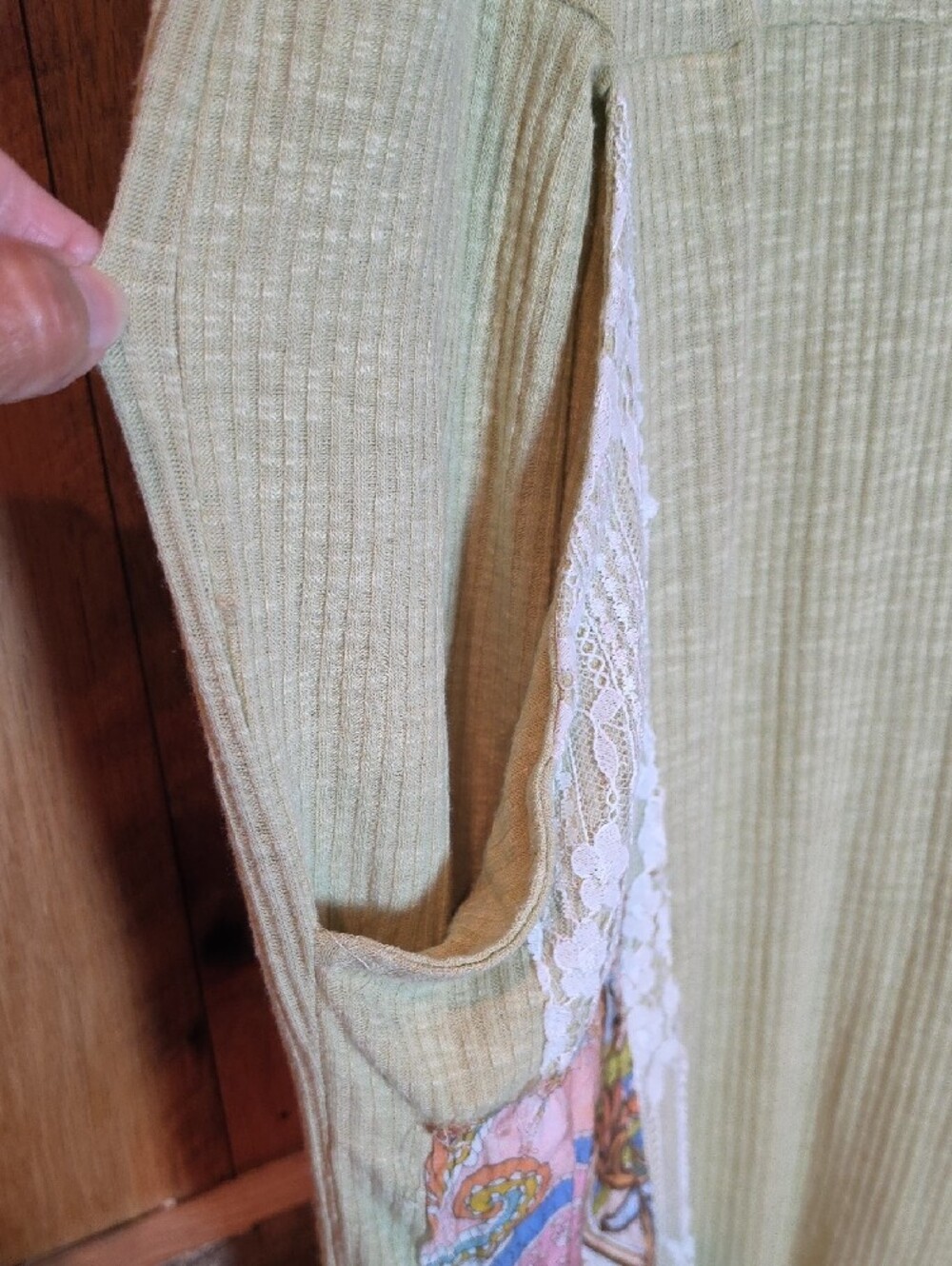 177p POL Light Green Paisley Patchwork Sleeveless Romper Jumpsuit - Picture 9 of 14